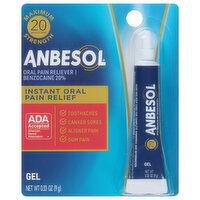 Anbesol Maximum Strength Gel, Instant Oral Pain Relief, 0.33 Ounce