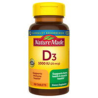 Nature Made Vitamin D3, 25 mcg, Tablets, 100 Each