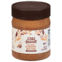 Wild Harvest Almond Butter, Unsweetened, Creamy, 12 Ounce