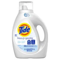 Tide Free & Gentle Liquid Laundry Detergent, 105 fl oz, 80 Loads, 105 Fluid ounce