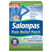 Salonpas Pain Relief Patch, Large, 9 Each