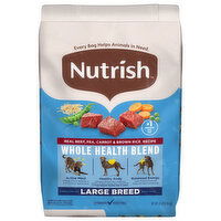 Nutrish Food for Dogs, Whole Health Blend, Real Beef, Pea, Carrot & Brown Rice Recipe, Adult, Large Breed, 14 Pound