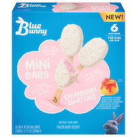 Blue Bunny Frozen Dairy Dessert, Mini Bars, Strawberry Shortcake, 6 Each