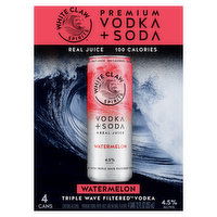 White Claw Spirits Vodka + Soda, Watermelon, 4 Each