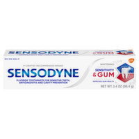 Sensodyne Toothpaste, Whitening, Sensitivity & Gum, 3.4 Ounce