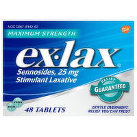 Ex-Lax Stimulant Laxative, Maximum Strength, Pills, 48 Each