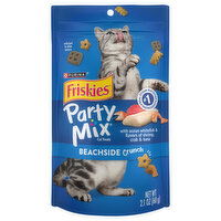 Friskies Party Mix Beachside Crunch Cat Treats with Ocean Whitefish & Flavors of Shrimp, Crab & Tuna, 2.1 Ounce