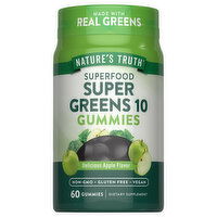 Nature's Truth Superfood Gummies Delicious Apple Flavor Super Greens 10, 60 Each