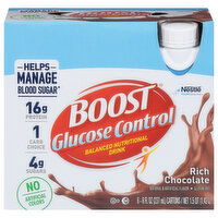 Boost Balanced Nutritional Drink, Rich Chocolate, Glucose Control, 6 Each