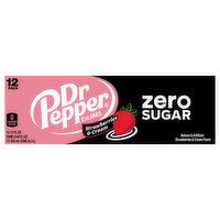 Dr Pepper Cola, Zero Sugar, Strawberries & Cream, 12 Pack, 12 Each