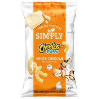 Simply Cheetos Cheese Flavored Snacks, White Cheddar, Puffs, 8 Ounce