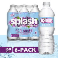 SPLASH Refresher Splash Blast Acai Grape Flavored Water Bottle 16.9 oz, 6 Count, 16.9 Ounce