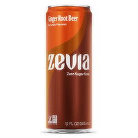 Zevia Soda, Zero Calorie, Ginger Root Beer, 12 Fluid ounce