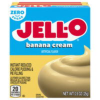 Jell-O Zero Sugar Banana Cream Instant Pudding & Pie Filling, 0.9 Ounce