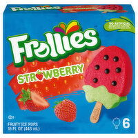 Frollies Fruity Ice Pops, Strawberry, 6 Each