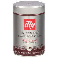 Illy Coffee, 100% Arabica, Ground, Bold Roast, Intenso, 8.8 Ounce