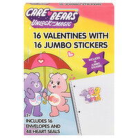 IG Design Group Valentines with Jumbo Stickers, Care Bears, 1 Each