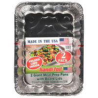Handi-Foil Meal Prep Pans with Board Lids, Giant, 2 Pack, 2 Each
