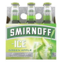 Smirnoff Ice Malt Beverage, Green Apple, 6 Each