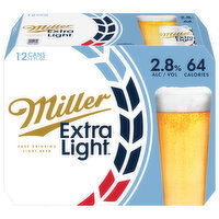 Miller Beer, Extra Light, 12 Each