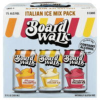 Boardwalk Beer, Mango Italian Ice/Lemon Italian Ice/Strawberry Italian Ice, Italian Ice Mix Pack, 9 Each