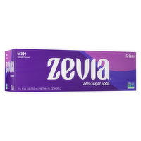 Zevia Soda, Zero Calorie, Grape, 12 Each