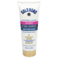 Gold Bond Age Renew Lotion, Body & Face, Retinol Overnight, 7 Ounce