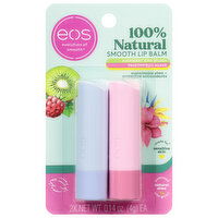 EOS Lip Balm, Raspberry Kiwi Splash/Passionfruit Agave, Smooth, 100% Natural, 2 Each