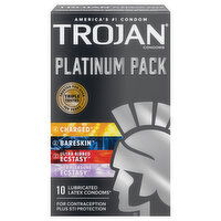 Trojan Condoms, Latex, Lubricated, Platinum Pack, 10 Each