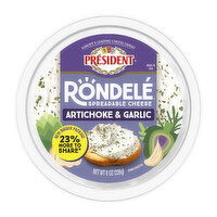 President Rondelé® Creamy Whipped Artichoke & Garlic Spreadable Cheese, 8 Ounce