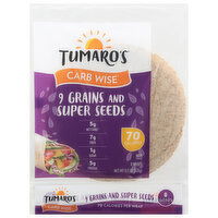 Tumaro's Carb Wise Wraps, 9 Grains and Seeds, 8 Each