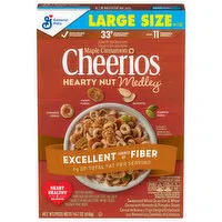 Cheerios Cereal, Maple Cinnamon, Hearty Nut Medley, Large Size, 14.7 Ounce