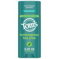 Tom's of Maine Deodorant, Lemongrass Tea Tree, Aluminum Free, 3.25 Ounce