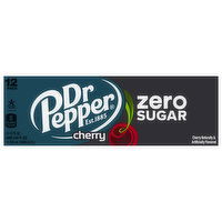 Dr Pepper Soda, Zero Sugar, Cherry, 12 Pack, 12 Each