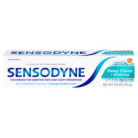 Sensodyne Toothpaste, Deep Clean + Whitening, 4 Ounce