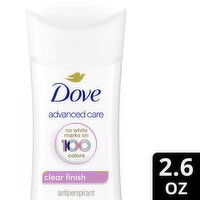 Dove Advanced Care Antiperspirant Deodorant Stick Clear Finish, 2.6 Ounce