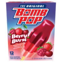 Bomb Pop Pops, Berry Burst, Raspberry Cherry & Strawberry, 12 Each