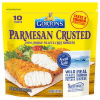Gorton's Fish Fillets, Breaded, Whole, Parmesan Crusted, 18.2 Ounce