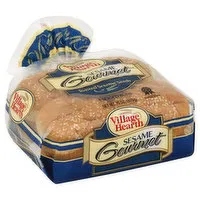 Village Hearth Buns, Sesame, Gourmet, Sliced, 8 Each