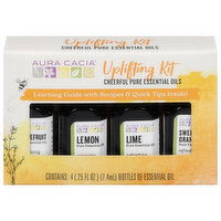 Aura Cacia Essential Oils, Uplifting Kit, 4 Each