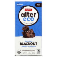 Alter Eco Dark Chocolate, Organic, Deep Dark Blackout, 85% Cocoa, 2.82 Ounce