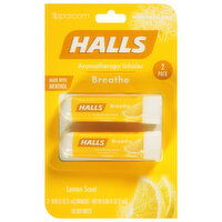 SpaRoom Halls Aromatherapy Inhaler, Breathe, Lemon Scent, 2 Each