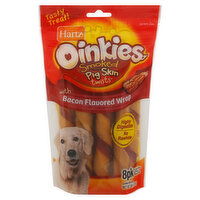 Hartz Oinkies Pig Skin Twists, with Bacon Flavored Wrap, Smoked, 8 Each