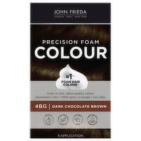 John Frieda Foam Hair Colour, Precision, Dark Chocolate Brown 4BG, 1 Each