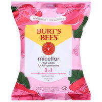 Burt's Bees Micellar 3 in 1 Rose Water Facial Towelettes, 30 Each