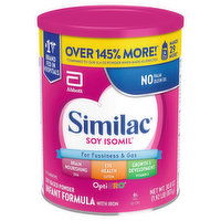 Similac Soy Isomil Infant Formula with Iron, Soy-Based Powder, OptiGro, 0-12 Months, 30.8 Ounce