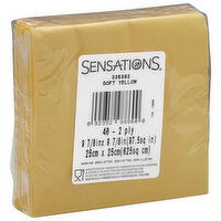 Sensations Napkins, Soft Yellow, 2 Ply, 40 Each