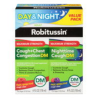 Robitussin Day & Night, Maximum Strength, Adult, Value Pack, 2 Each