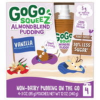 GoGo Squeez Almond Blend Pudding, Vanilla, 4 Pack, 4 Each