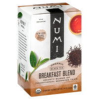 Numi Black Tea, Organic, Breakfast Blend, Tea Bags, 18 Each